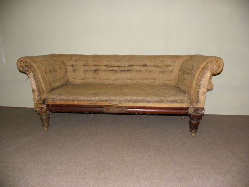 a 19th century mahogany leg sofa