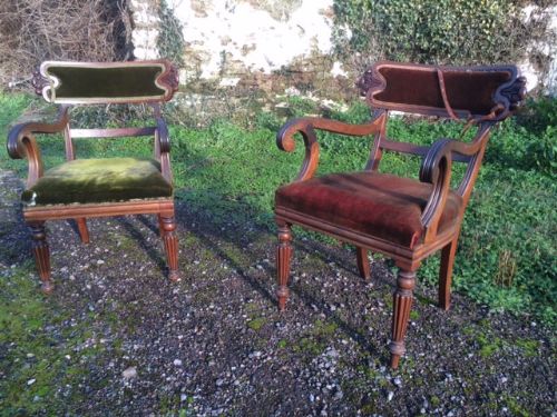 a pair of 19th century carvers desk chairs