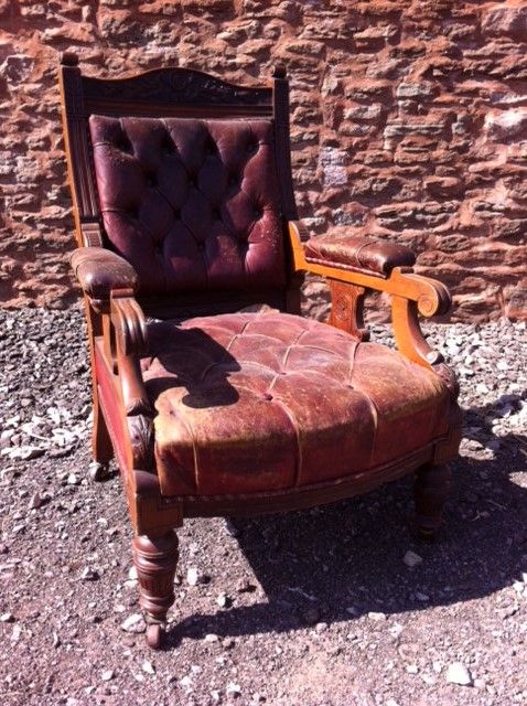a leather club armchair
