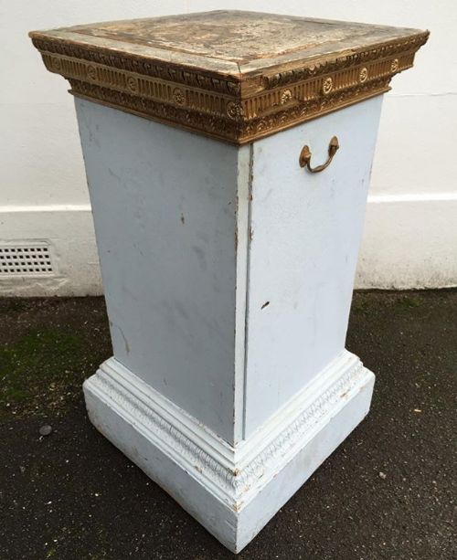 18th c decorated and painted dining room pedestal