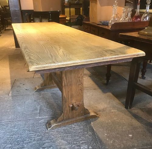 20thc arts crafts style oak refectory table