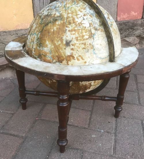 distressed early 19thc terrestrial globe