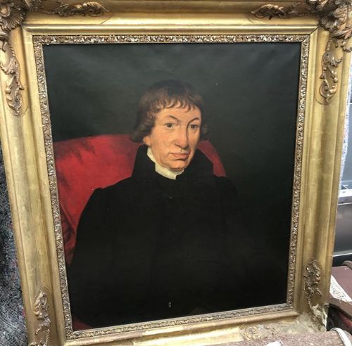19thc oil portrait on canvas in gilded frame