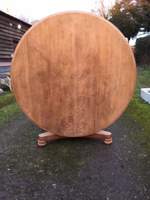 19thc large oak 5ft circular tilttop dining table