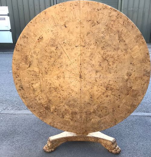 regency bleached oak inlay table