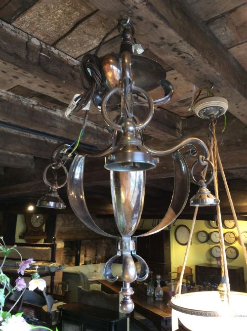 arts crafts copper chandelier