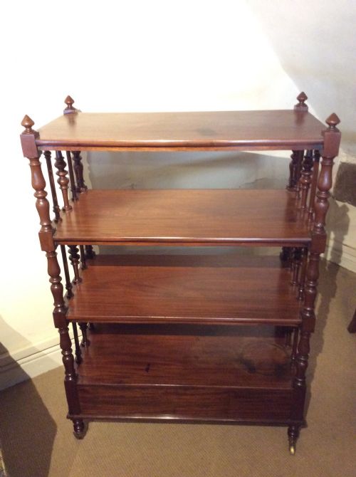 19thc mahogany whatnot 4 tier tagres with drawer