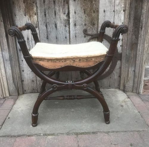 19thc oak stool in the style of thomas hope