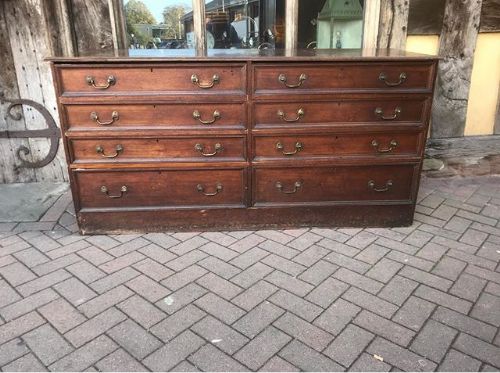 19thc mahogany bank of 8 drawers