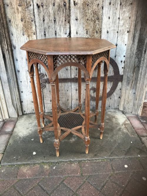 19thc oak octagonal table