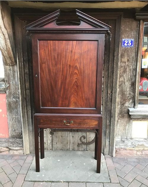 18thc mahogany cabinet on stand