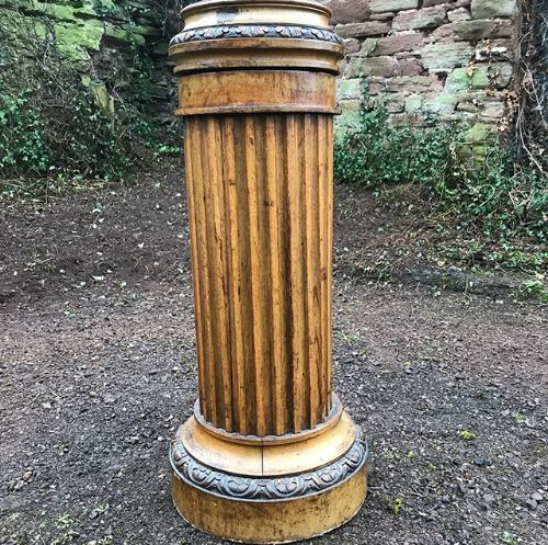 19thc oak pedestal of good colour