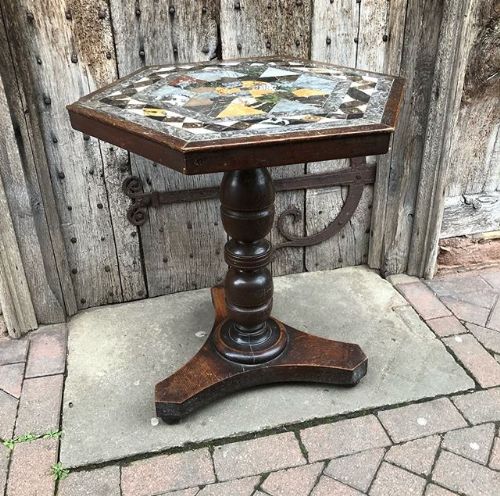 a 19thc oak hexagonal table