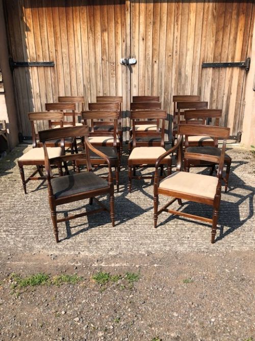 a set of 12 single 2 carver regency mahogany chairs