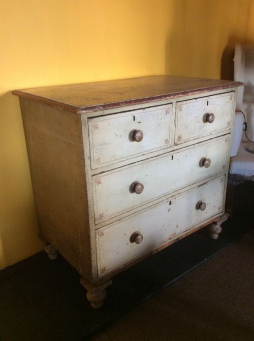a 19thc painted pine chest of drawers