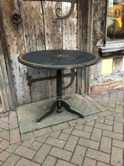 a 19thc original painted tripod table