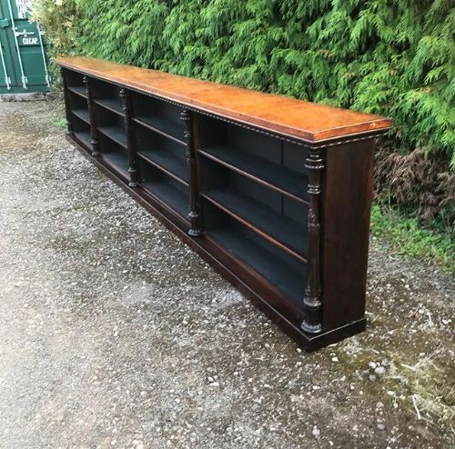 a 19thc large amboyna rosewood dwarf bookcase