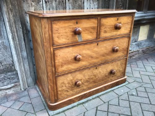 19thc birch wood chest of drawers