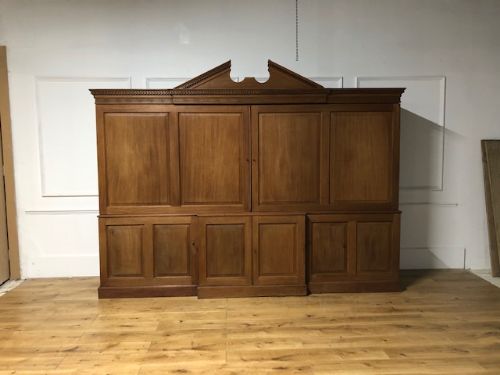 an 18thc architectural mahogany estatehousekeepers cupboard