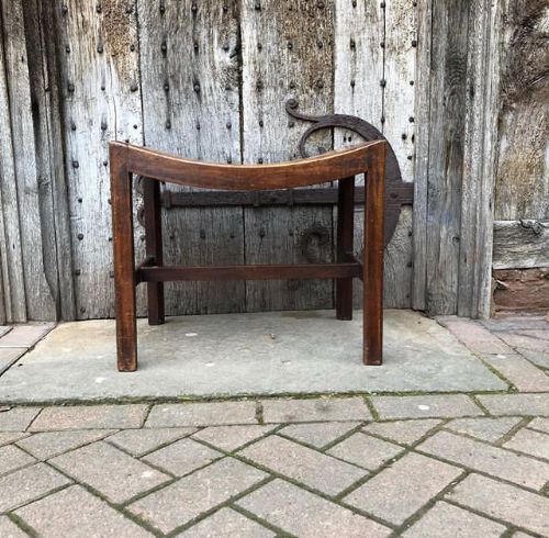 an 18thc dish seated mahogany stool