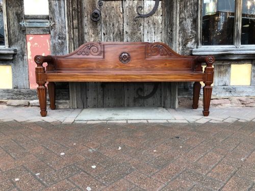 a superb 19thc mahogany hall bench attributed to marsh tatham