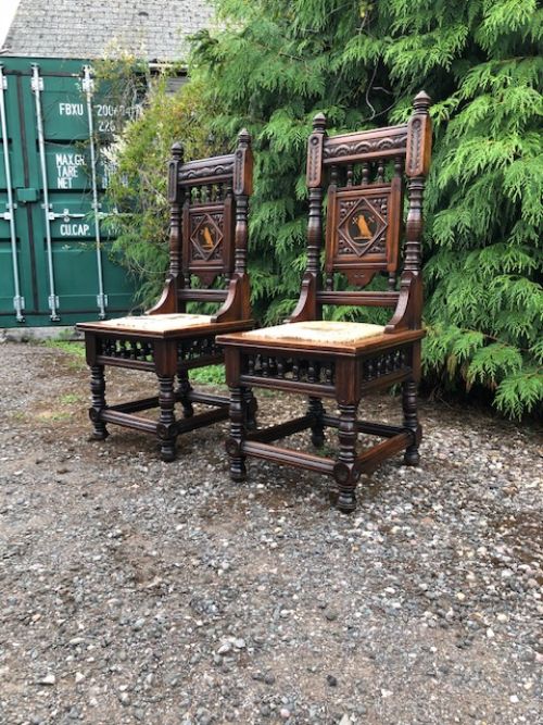 a pair of 19thc gillow mahogany side chairs
