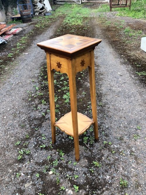 a very unusual 19th century birch wood and mahogany stand