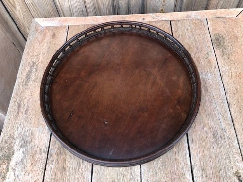 an 18thc spindle galleried mahogany tray