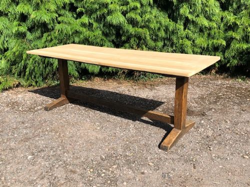 a 20thc oak arts and crafts style refectory table