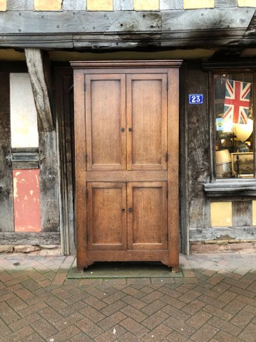 a 19thc oak narrow cupboard