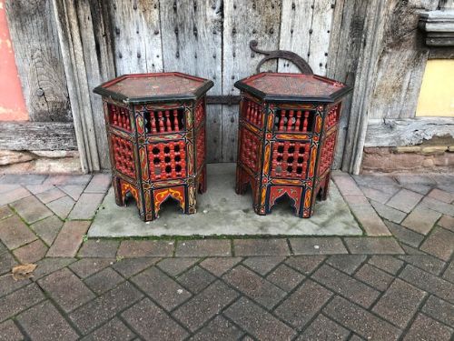 a pair of 20thc moroccan decorative tables
