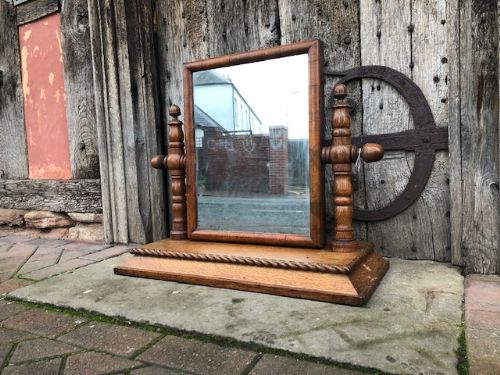 a 19thc oak table mirror