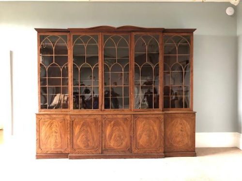 18th century library breakfront bookcase