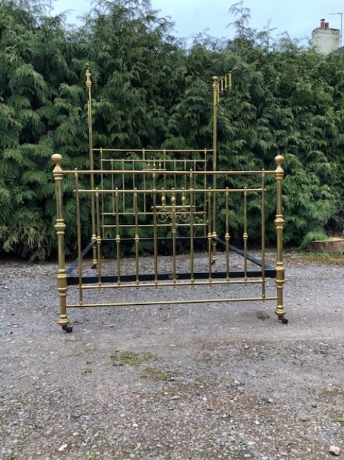 5ft heals of london half tester 19th century brass bed