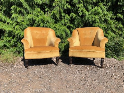 pair of late 19th century upholstered armchairs