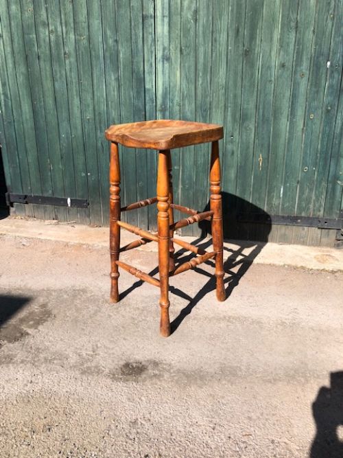 19th century birchwood clerk's stool
