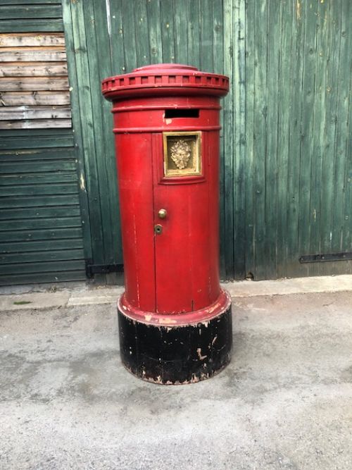 a rare 19th century painted pine country house postbox