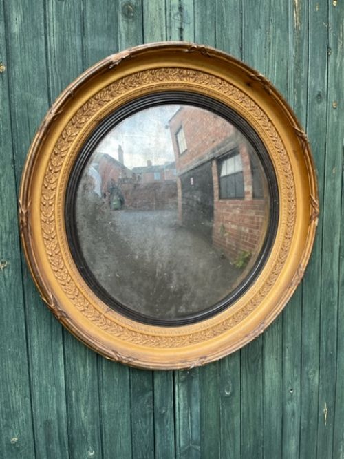 large early 19th century convex mirror