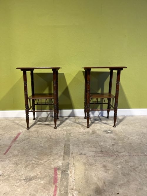 pair of 19th century mahogany tables in the style of ew godwin