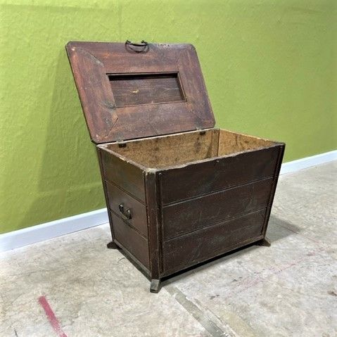 early 20th century stained pine log box