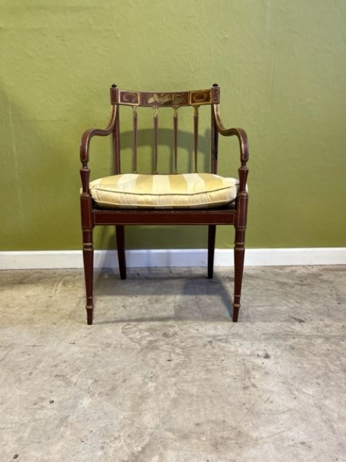 a regency painted armchair