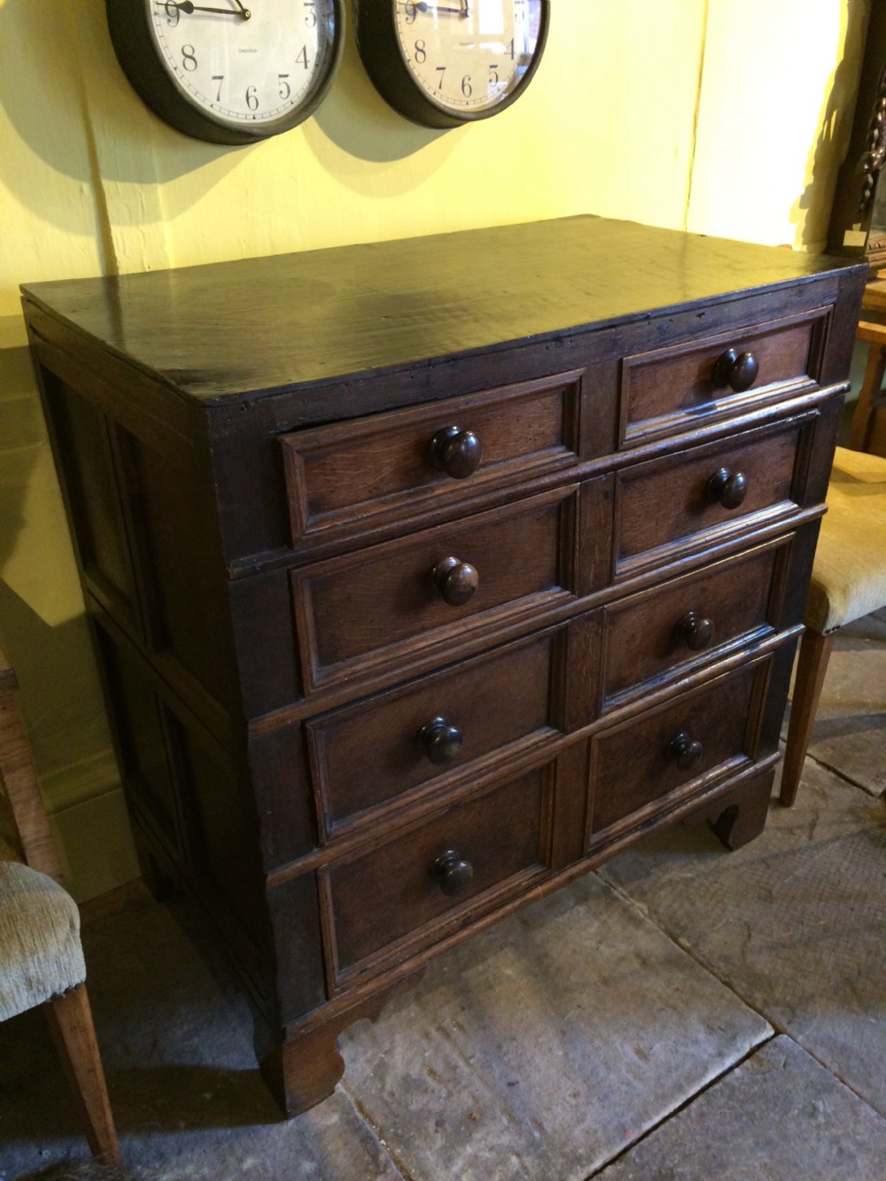 19th c english country oak chest of drawers
