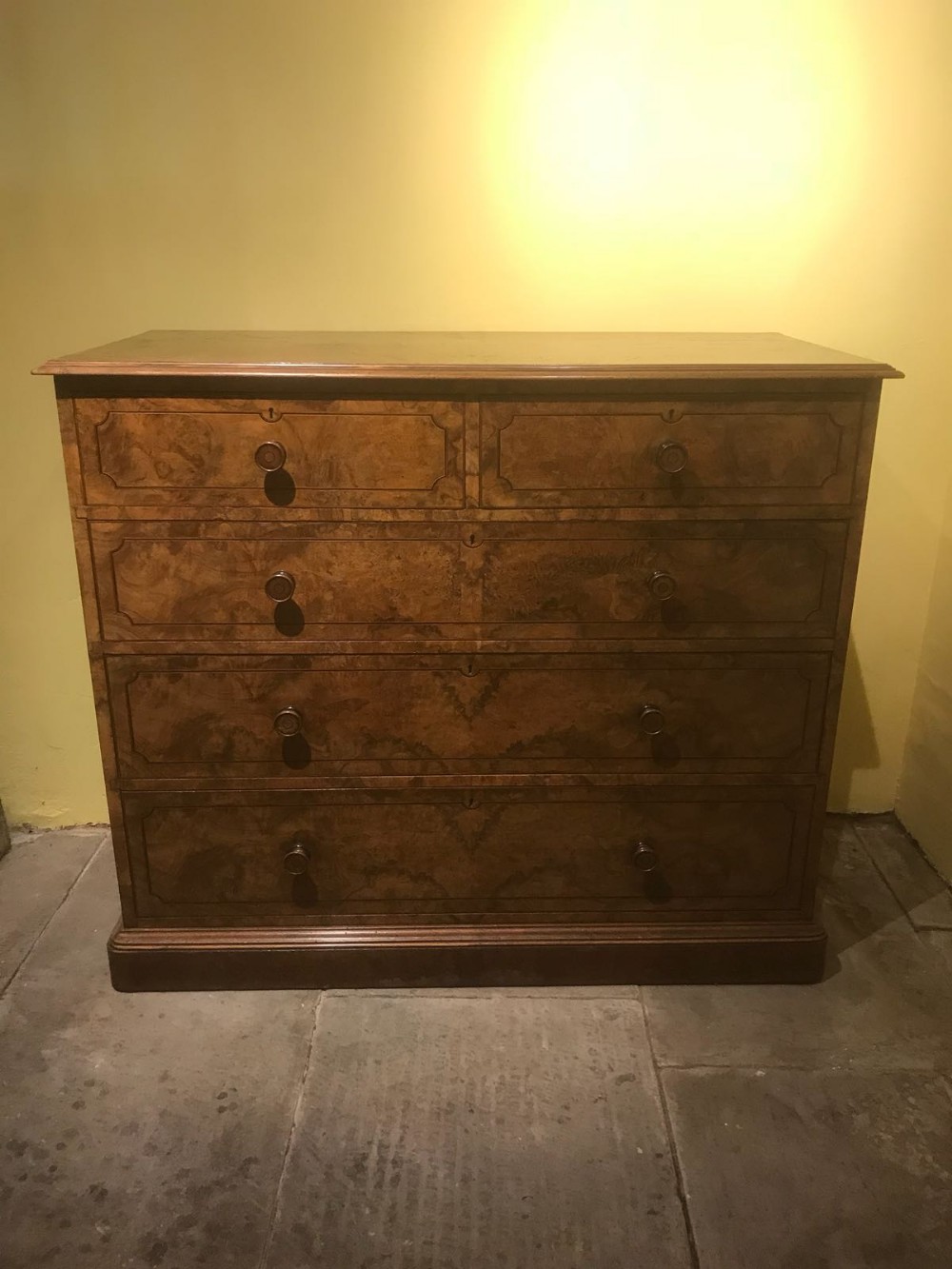 gillow co walnut chest of drawers