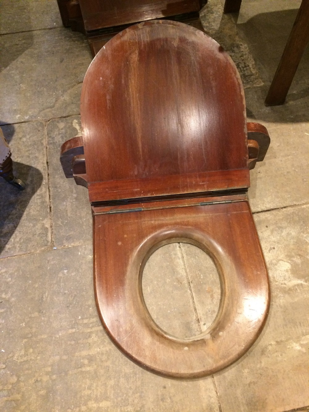 pair of 19thc mahogany toilet seats stamped doultonco