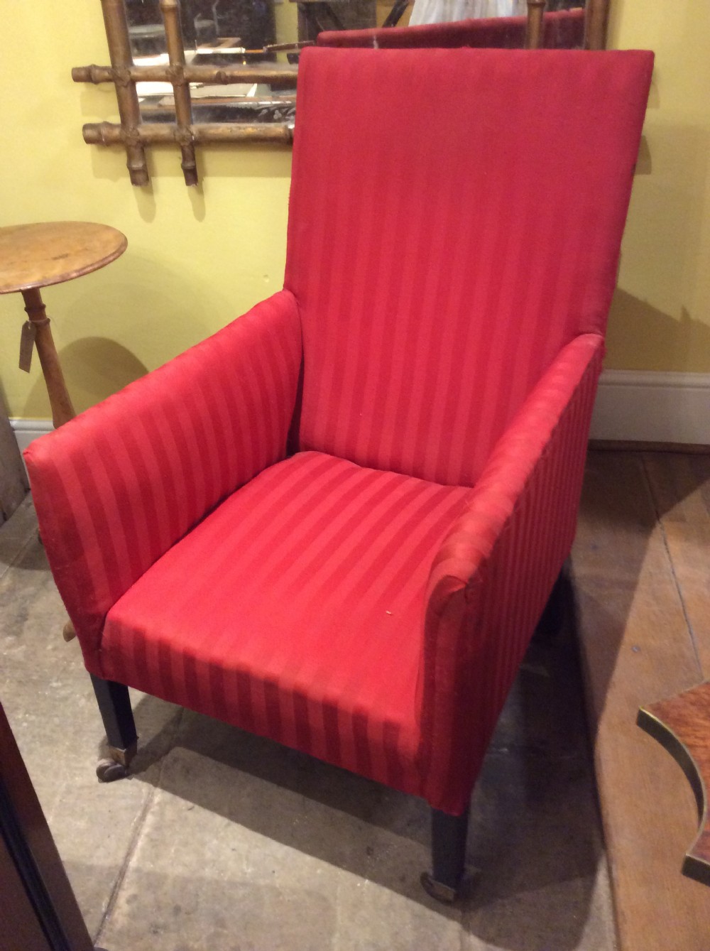 19thc mahogany armchair for upholstery