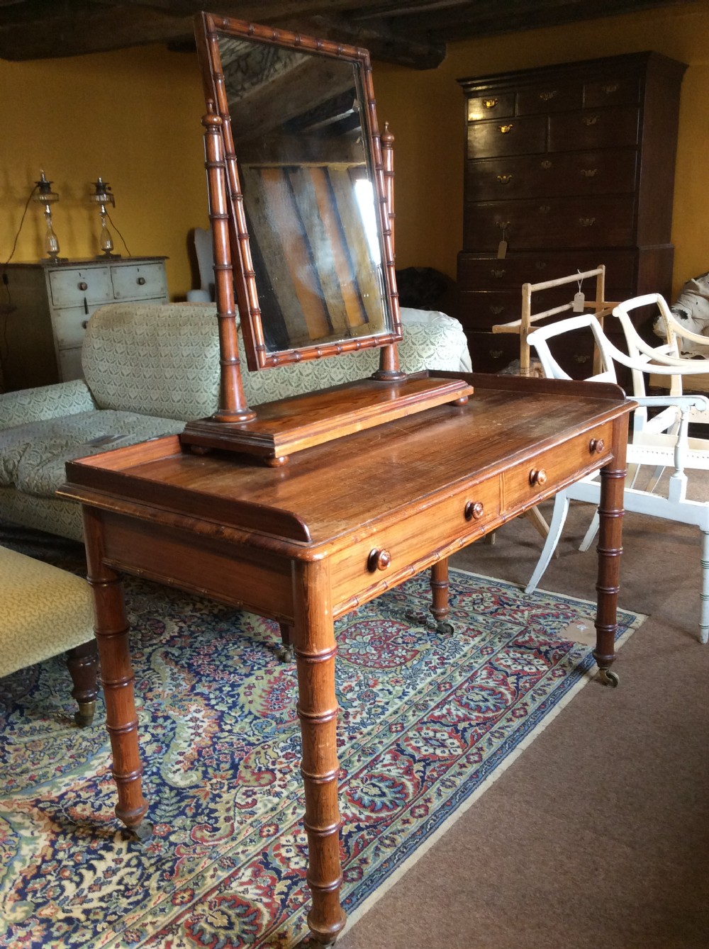 19thc howard sons oregon pine dressing table stamped