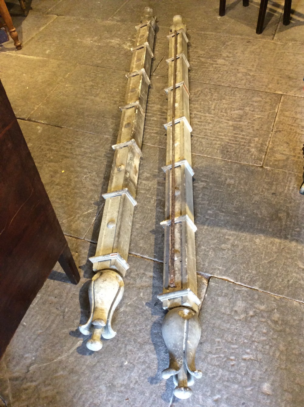pair of 19thc drapery poles