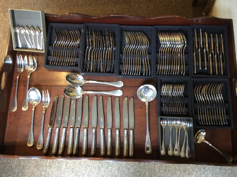 116 pieces of malmaison pattern flatware by the french silversmith christofle