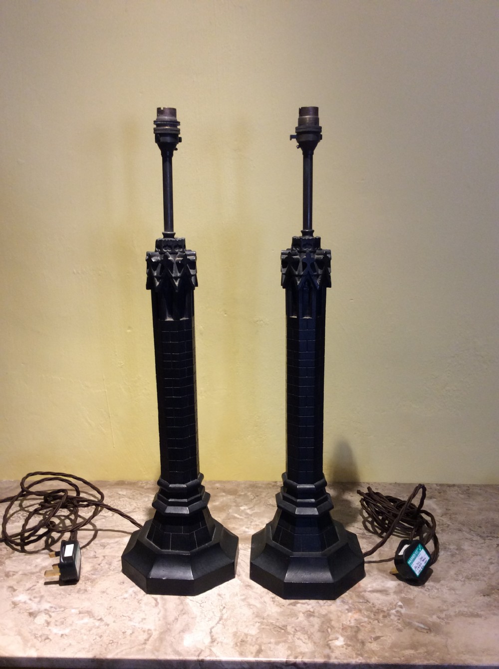 20thc pair of resin lamps