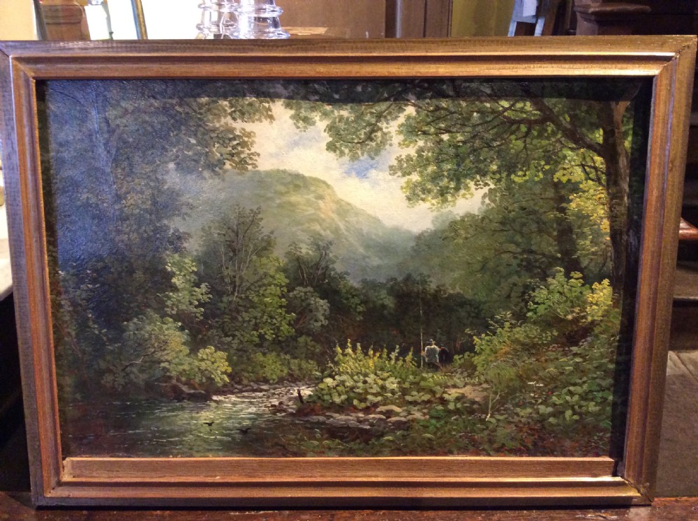 19thc double sided oil painting